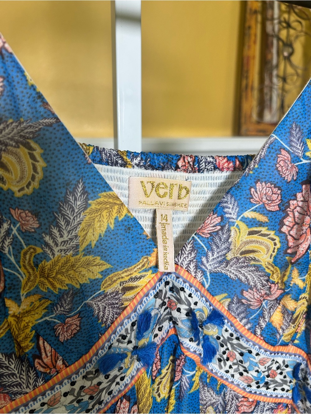 Anthropologie Verb by Pallavi Singhee Vineyard Tiered Maxi Dress | Size 14 #138 - Picture 4 of 11